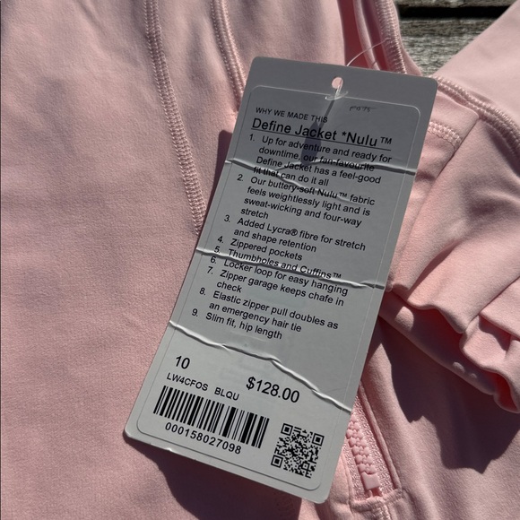 Lululemon Define Jacket Nulu Blush Quartz size 10 NWT - Picture 3 of 8